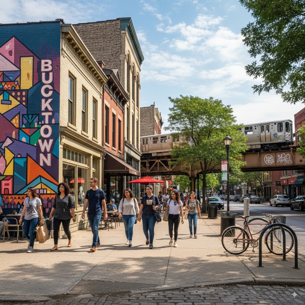 Street view of West Loop, Chicago — near Refine by Tulsi med spa