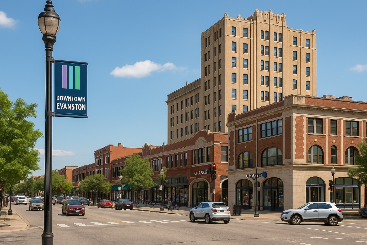 Evanston lakefront near Northwestern University — close to Refine by Tulsi med spa.