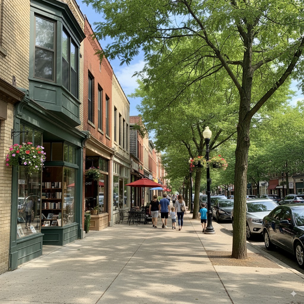 Roscoe Village neighborhood in Chicago — near Refine by Tulsi med spa.